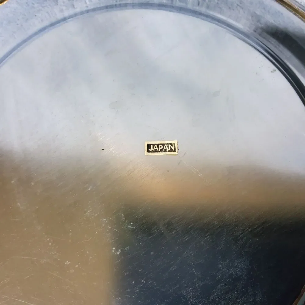 Vintage Japan Stainless Steel Round Plate 9